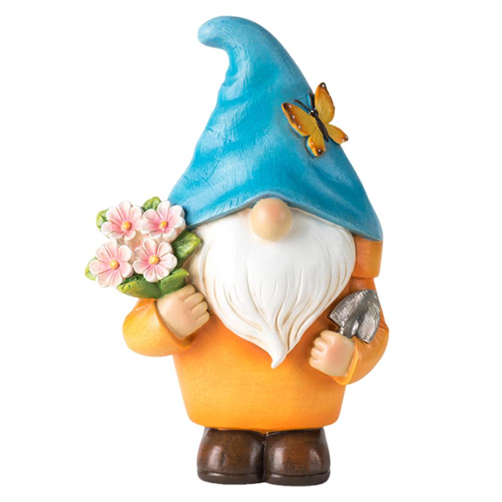 

Садовый декор из смоляных гномов Статуя садового гнома Уличный декор для садового гнома Уличный садовый гном для украшения лужайки патио жёлтый