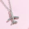 925 Sterling Silver Zirkón Airplane Link Retiazka prívesok Náhrdelník pre ženy Jemné šperky Dz164