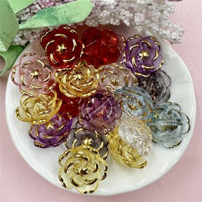 Materiali fatti a mano in acrilico Collana di moda Bracciale con ciondolo 17,6 mm Perline fai da te Gioielli fai da te Perline di fiori 20 pezzi