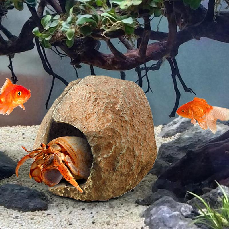 Magnetic Reptile Hide Cave Simulated Rock Appearance Shelter House Aquarium Betta Fish Shrimp Reptile Magnetic Resin Hide Caves
