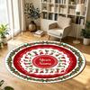 Christmas (36) Theme Circular Crystal Velvet Carpet Customized Name & Text Round Soft Floor Rug For Living Room Bedroom Decor