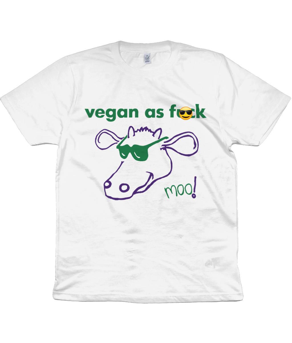 vegan as f**k - White - Organic T Shirt Mens Womens Tees Top - Britpop - Indie M