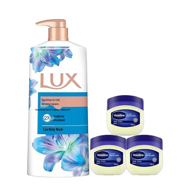 Lux Refreshing Shower Gel & Vaseline Jelly Skincare Bundle