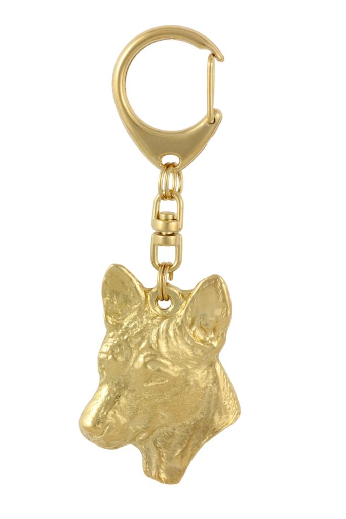 Basenji, African Bush Dog, Congo Dog - Gilded Key Ring with Dog In Gift Box, Handbag Decoration, Luxury Accessory by Art-Dog Brand