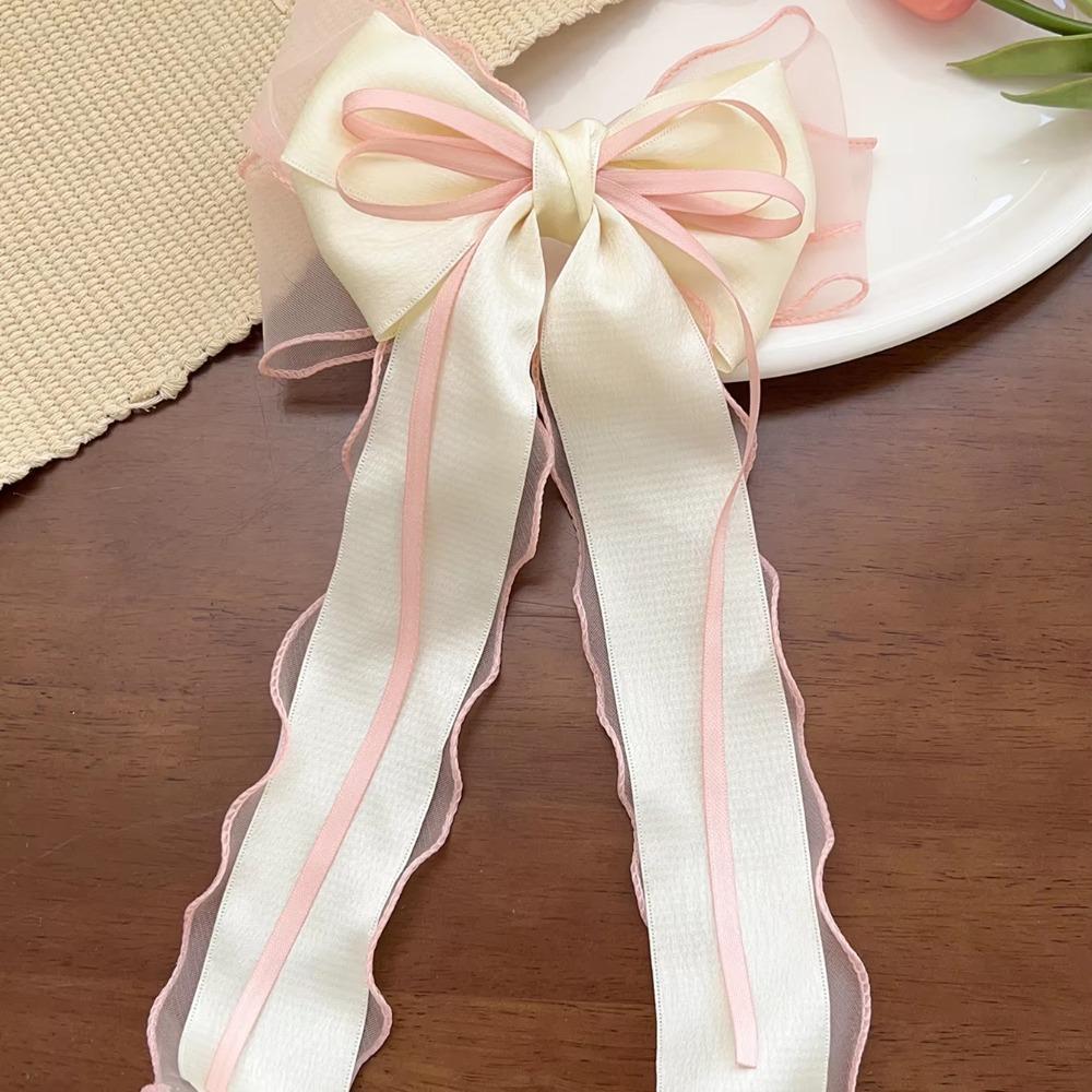 

Лента Бант Зажим-пружина Корейский стиль Сетка Бант Заколка для волос Милый Балеткор Зажим для волос Девочка розовый