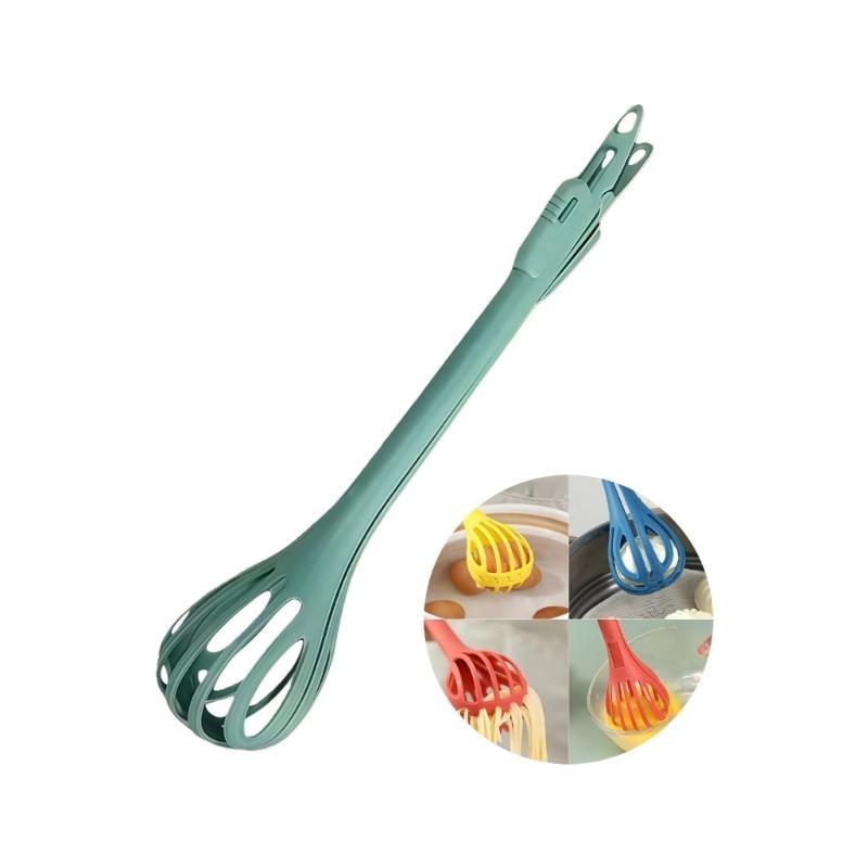 652F Multipurpose 2 in 1 Eggs Whisk and Tongs Ergonomic Handle ABS Easy Cleaning