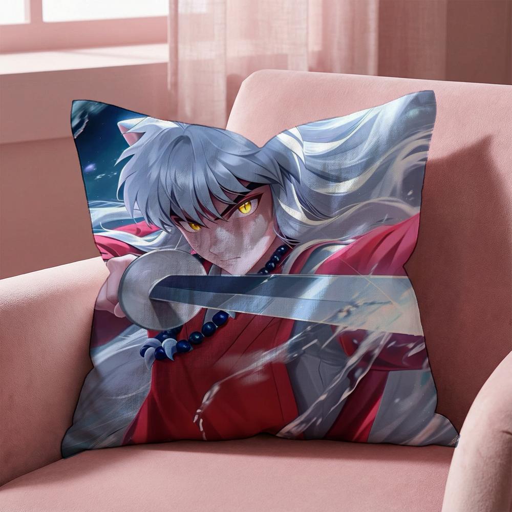 Anime classic I-Inuyasha Cushion Cover Multi-Scene Pillow Cover for Home & Car - Reversible, Soft & Durable for Daily Use