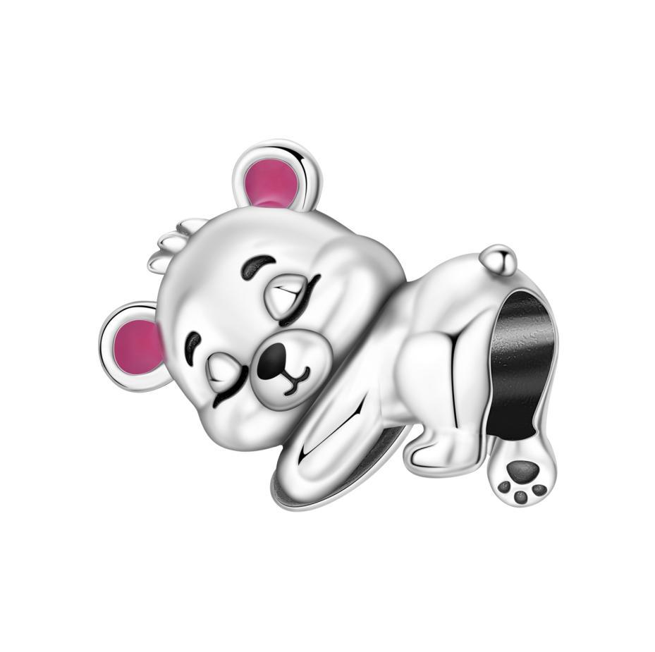 S925 Silver Cute Animal Panda Raccoon Koala Elephant Beaded Bracelet DIY Jewelry Charm Beads Accessories