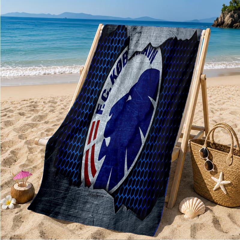 Copenhagen Lion Emblem Beach Towel Microfiber Beach Towel, Lightweight and Quick-Dry, for Summer Travel, Swimming Pool Fan Birthday Gift