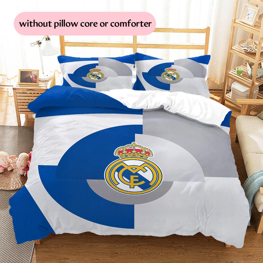 Real Madrid C.F.  Set cu model cuvertură de pat Decorațiune interioară Cadou (1 * față de plapumă + 2 * fețe de pernă fără umplutură)