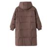 Coffee cotton-padded clothes for women's medium and long winter new models, popular thickened small people, super good-looking cotton-padded jackets,