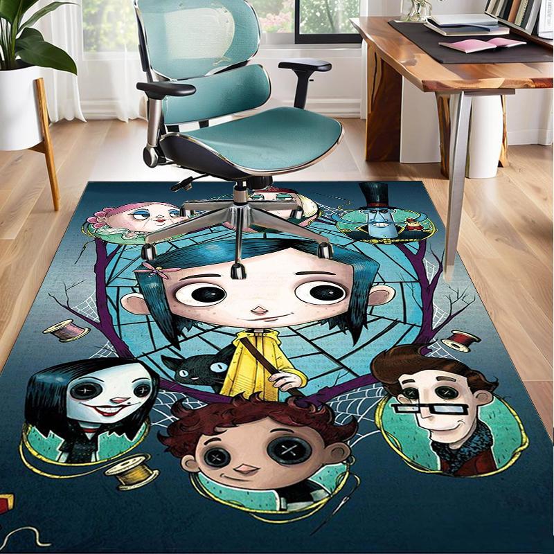 Moonlit Mystery Cora-line Office Rug Chair Mat, Game Carpet, Suitable for Front Door, Bedroom, Living Room, Desk, Holiday Gift