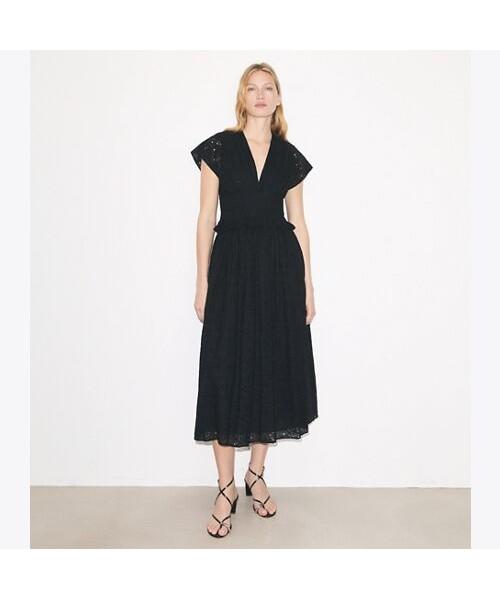 Tolibeochi Eyelet Cotton Dress - Black