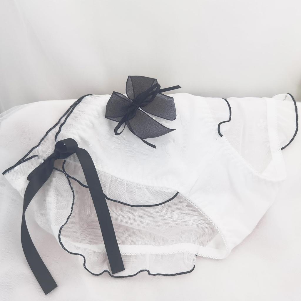 EasyTalk Sexy Ribbon and Bow Lace Super Plus Sizes and Gentle on the Skin Women's Panties, Cute, Sheer, Seductive, Girly, Non-Constricting, Available,