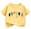 Climbing Cat Pattern Trendy Design Print T Shirts Short Sleeve Kids Children's T-shirt Boys Girls Summer Spring Casual Top Tee