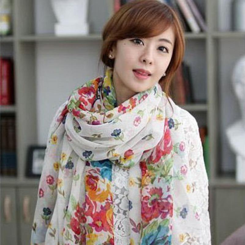 Autumn and winter women's new cotton and linen printed Bali yarn scarf shawl versatile fashion