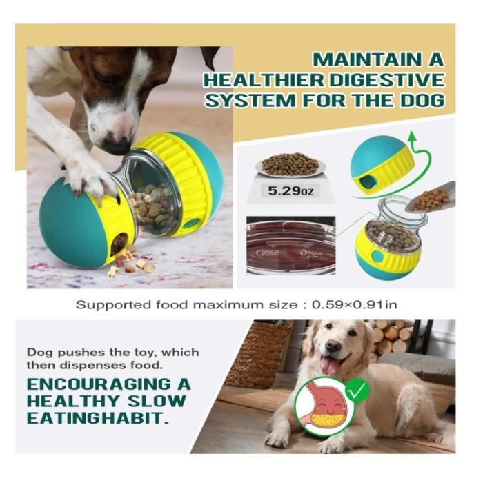 Jouet interactif pour chien indestructible, distributeur de nourriture, distributeur de friandises, distributeur de nourriture pour
