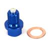 JFG RACING M10 x 1.25 Magnetic Oil Drain Plug Bolt with Sealing Washer for YZ125/125X/250F/250FX/450F/450FX WR250F/450F DRZ400S/E/SM Dirt Bike Blue