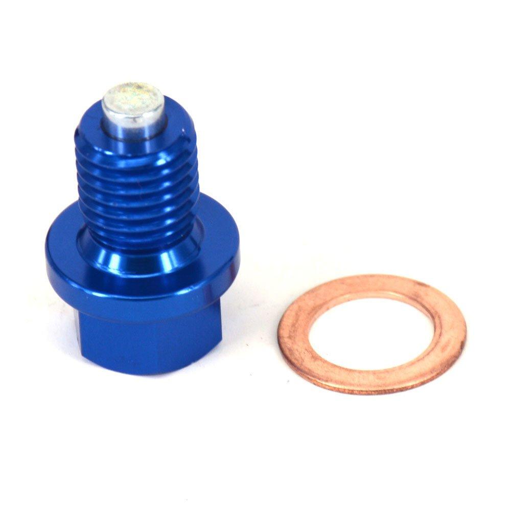 JFG RACING M10 x 1.25 Magnetic Oil Drain Plug Bolt with Sealing Washer for YZ125/125X/250F/250FX/450F/450FX WR250F/450F DRZ400S/E/SM Dirt Bike Blue