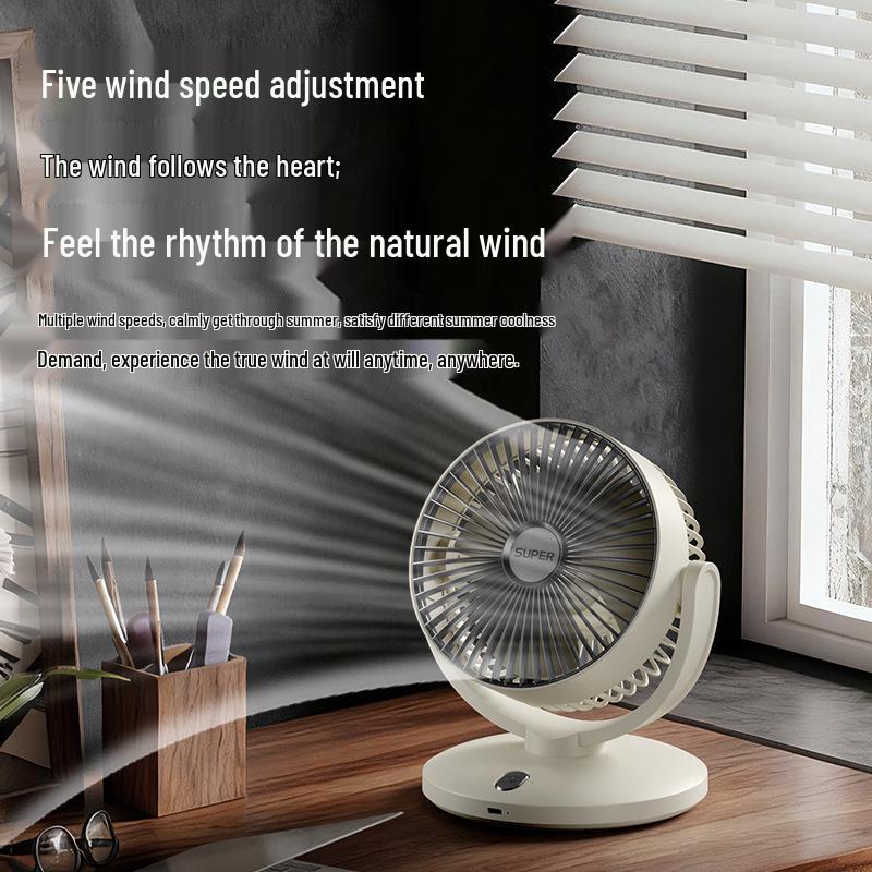 High-Power Silent USB Desktop Air Circulation Fan for Dormitory, Office, and Kitchen