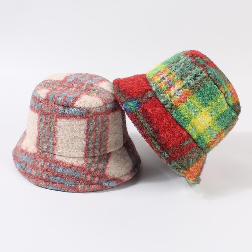 Vintage Retro Damen Fleece Fischerhut Winter Neu Batik Fischerhut Warm Verstellbar