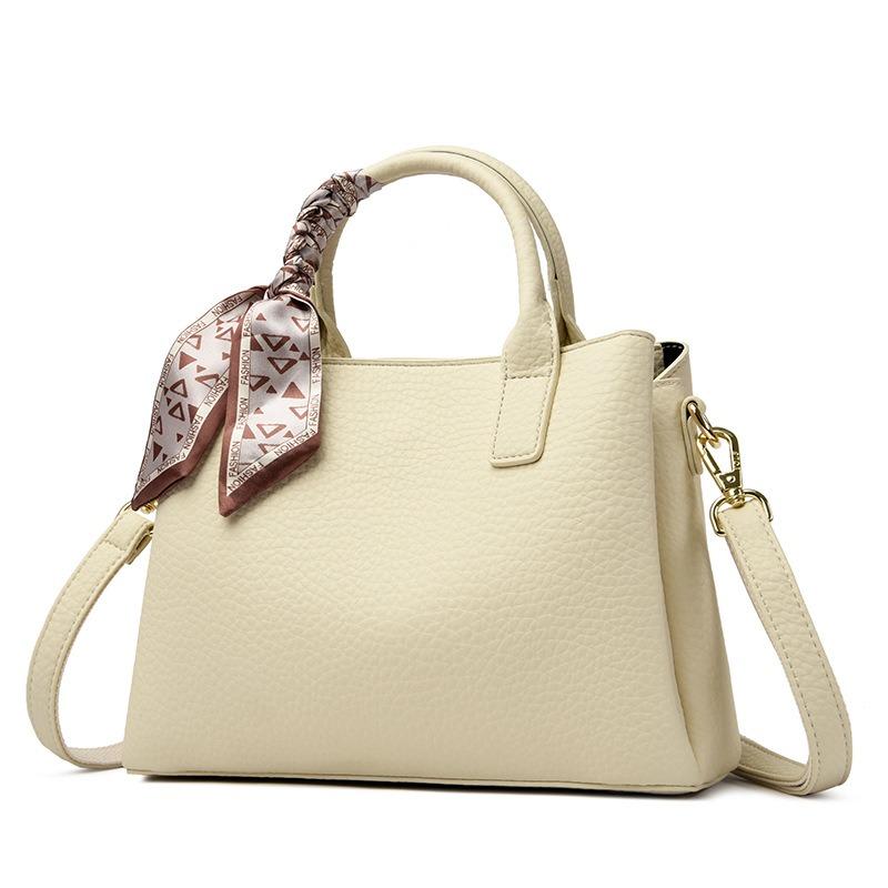 New Fashionable Lychee Pattern Large-capacity Portable Women's Bag Shoulder Bag Fashionable Simple Messenger Bag