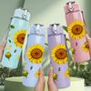 1PC Sunflower Daisy Wildflower Mix Print 750ml Color Plastic Sports Water Bottle Leakproof Flip Straw Lid Suitable for Sports Office Home Use