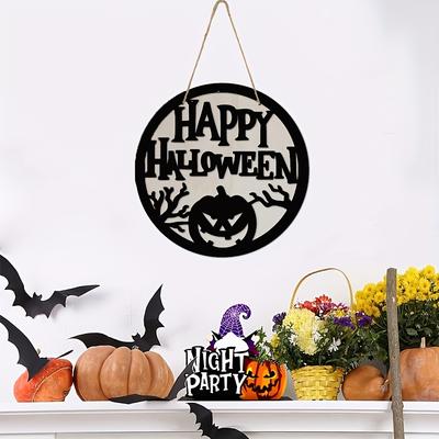 1 szt. Halloween Drewniana Wesoła Halloween Zła Dynia Akrylowa Wisząca Ściana, Dekoracja Świąteczna Wisząca Ściana, Prezent Na Halloween
