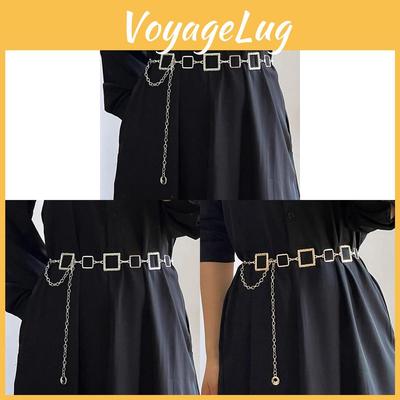Gold Square Waist Chain For Women Fashion Jewelry Metal Belt With Buckle For Casual Look