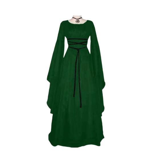 Abito da Strega Rinascimentale di Halloween per Donna Abito Gotico Vittoriano Manica Lunga a Campana Costume Medievale per Festa di Halloween Cosplay