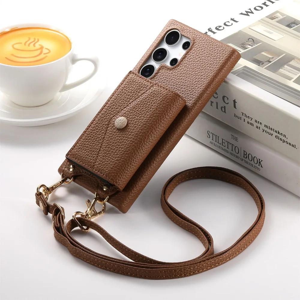 

Crossbody Wallet with Card Holder Phone Case for Samsung S25 S24 S23 S22 Ultra Plus A56 A36 A26 A16 A06 A55 A35 A15 A25 Cover Galaxy S24