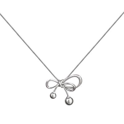 Elegant Bowknot Necklace Minimalist Metal Alloy Butterfly Knot Clavicle Chain Dainty Choker Jewelry for Women Teen Girls