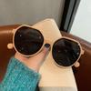New Round Sunglasses Woman Fashion Irregular Big Frame Vintage Sun Glasses Female Shades Retro Mirror Milk White Brown Glasses