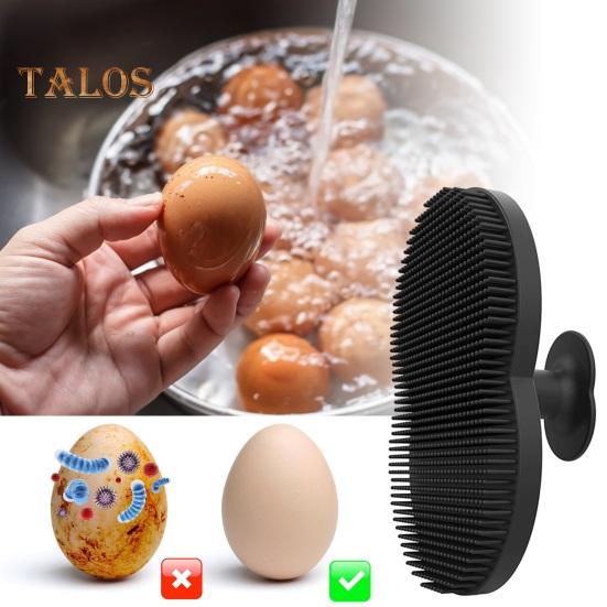 Silikoneggrengjøringsbørste Myke børster Kylling Fjærkre Eggvasker Manuell Egg Flekkfjerner Vaskeskrubber