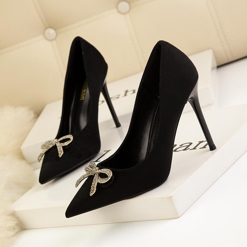 Fashion New Rhinestone Butterfly-knot Pumps Fine Heel Sandals Women Crystal Fairy Wind Silver Bow Tie With Diamond High Heels