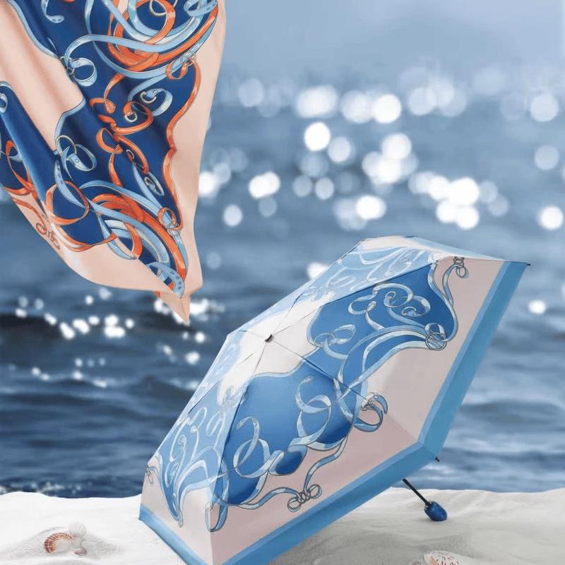 Wanshili Warm Sun Blue Silk Scarf
