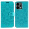 For Oppo Reno14 5G (Global) Case PU Leather Mandala Imprinted Design Wallet Phone Cover with Wrist Strap