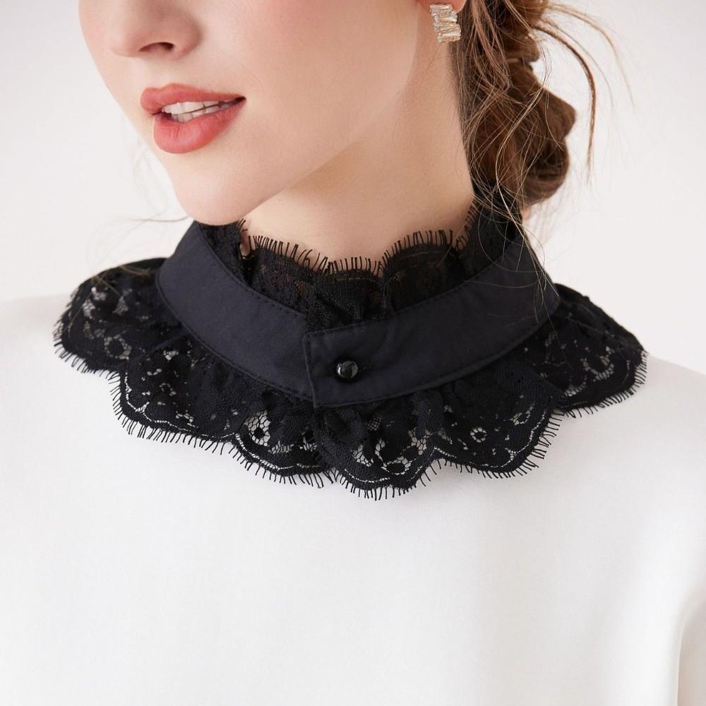 Standing Collar Detachable Lapel Collar Capelet Lace Neckline Fake Lace Collar  Apparel Supplies