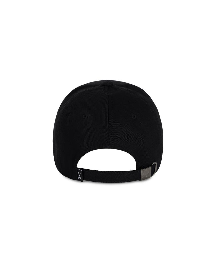 Bajal [Unisex] Studded Logo Oversized Ball Cap Black