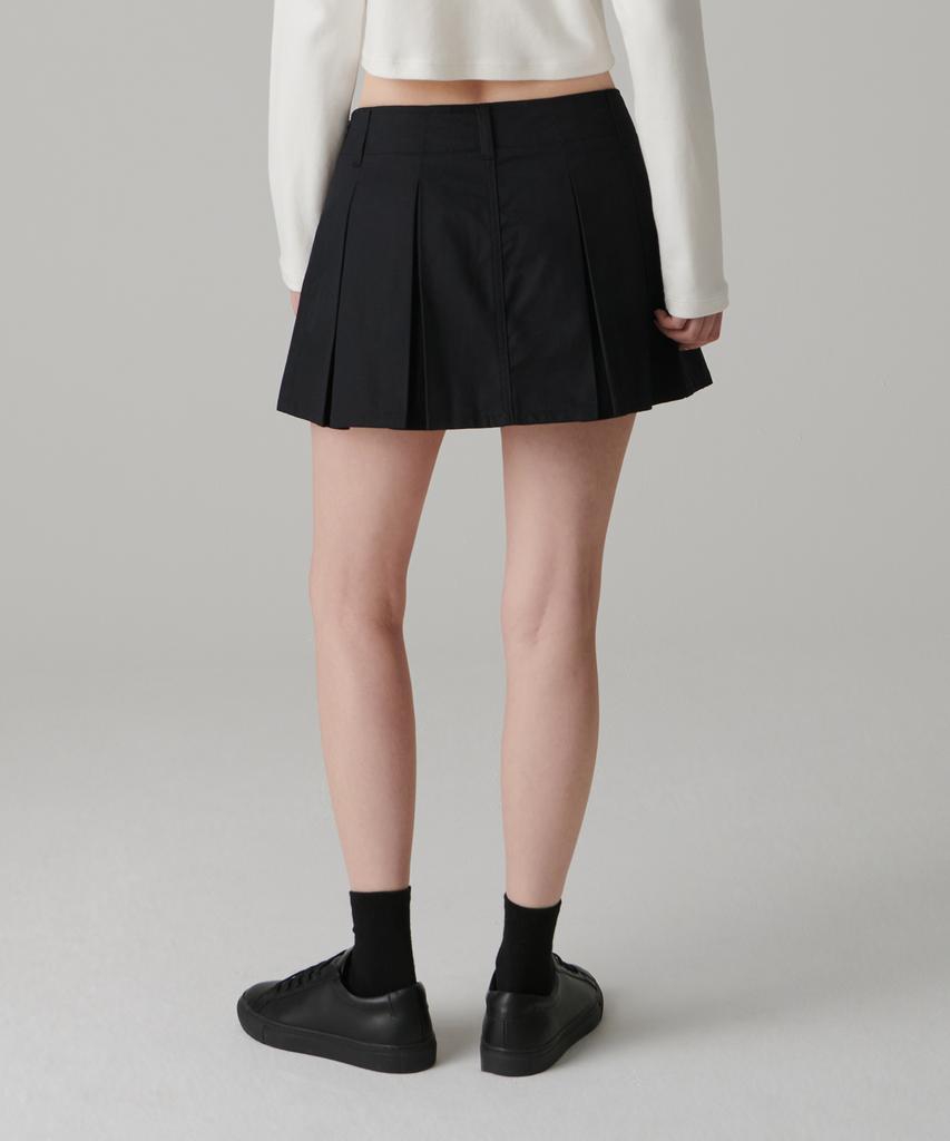 MUSINSA STANDARD WOMAN Women'S Cotton Pleated Mini Skirt [Black]