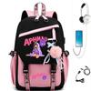 Large Capacity Schoolbag with Shoulder Strap; Student Three-piece Pencil Case Set