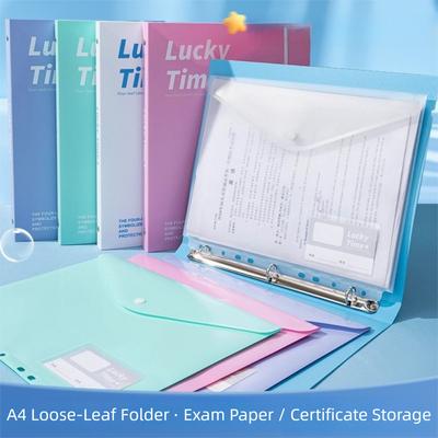 New PP A4 File Folder 3 Hole Dustproof Data Folder Waterproof Large Capacity Document Display Book Office