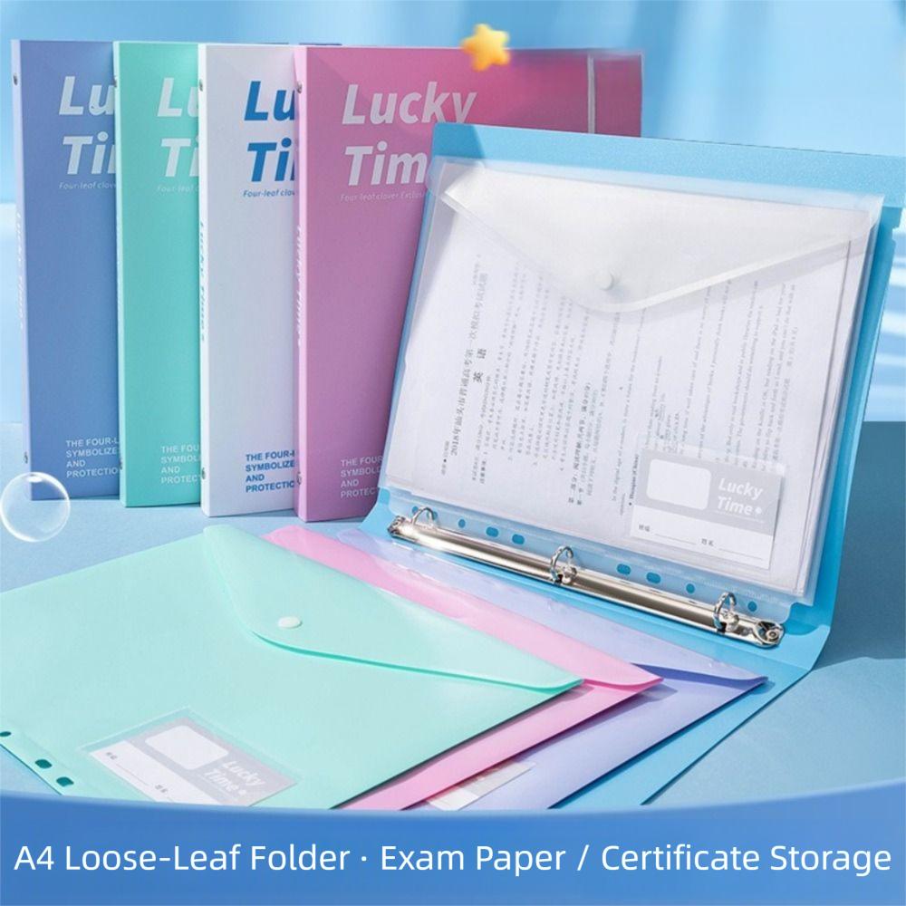 New PP A4 File Folder 3 Hole Dustproof Data Folder Waterproof Large Capacity Document Display Book Office