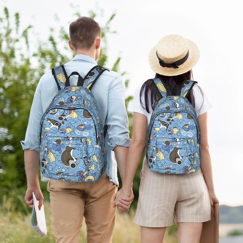 Fashion Pokemon Theme Blastoise Backpack  Mochilas Classic For Work Sturdy Shoulder Rucksack