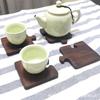 Black Walnut Tea Ceremony Coaster - Japanese Style Wood Insulation Mat and Tray