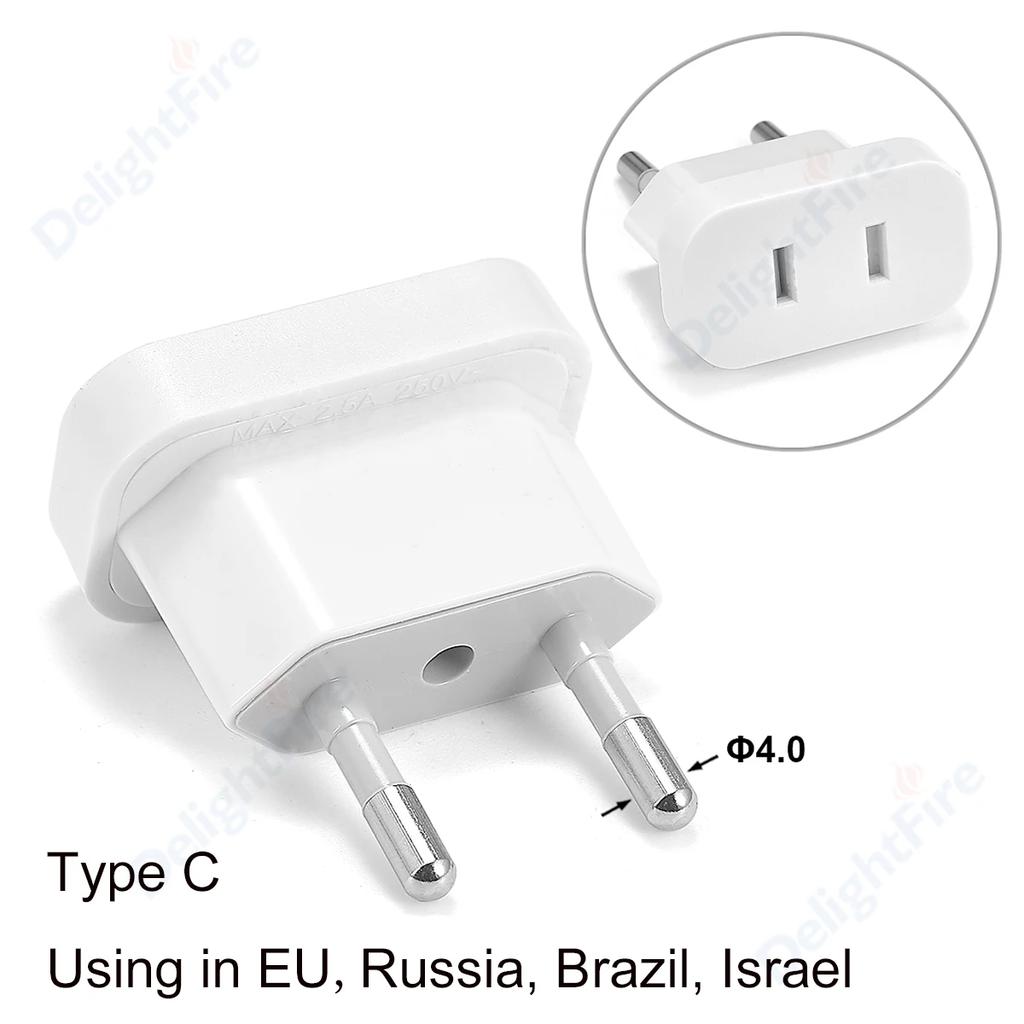 EU-Steckeradapter China CN Amerika US nach EU Euro Europäisch Russland Spanien Korea KR Reiseadapter 2-Pin AC-Wandler Steckdosen Buchse