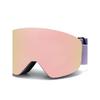 Magnetic ski goggles with cylindrical double-layer anti-fog protection for children and adults, large spherical ski goggles compatible with
