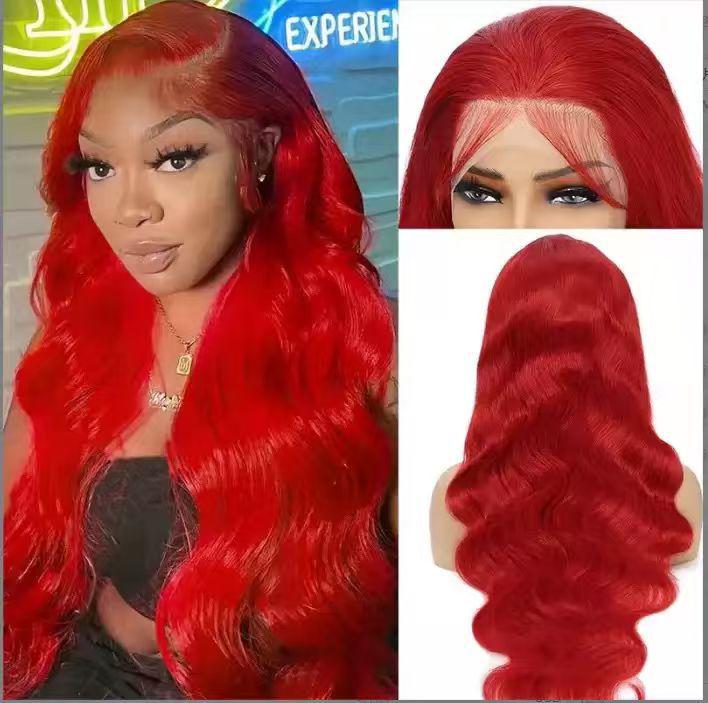 European & American Fashion: Highlighted Long Curly Lace Front Wig with Big Wave Style