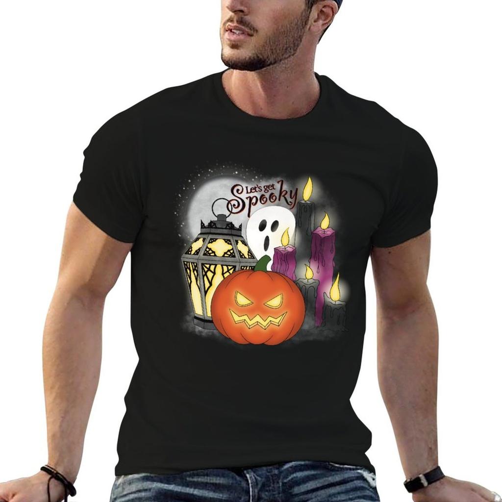 Let’s Get Spooky Halloween T-Shirt Simple Casual Tee Shirt