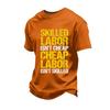 Men's Casual Loose Fit Short Sleeve T-Shirt Labor Day Graphic Printed Crew Neck Comfortable Workwear Top
